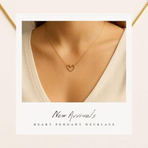 Minimalist Gold Heart Pendant Necklace